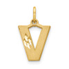 14k Yellow Gold Initial V Charm C566V