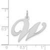 14K White Gold Large Fancy Script Initial W Charm