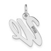 14K White Gold Medium Script Initial W Charm