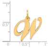 14k Yellow Gold Medium Fancy Script Initial W Charm