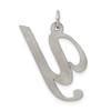 Sterling Silver Rhodium-plated Large Fancy Script Initial Y Charm