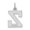 Sterling Silver Rhodium-plated Medium Block Initial Z Charm