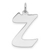 Sterling Silver Rhodium-plated Medium Artisan Block Initial Z Charm