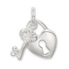 Sterling Silver Heart & Key Charm