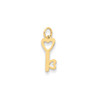 14k Yellow Gold Polished Hearts Key Charm