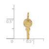 14k Yellow Gold Polished 3D Rounded Top Key Charm