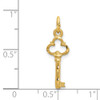 14k Yellow Gold Polished Diamond-cut 3D Key Charm C1027