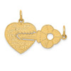 14k Yellow Gold Heart w/A Key Charm