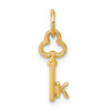 14k Yellow Gold Letter K Key Charm