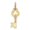 14k Yellow Gold Letter K Key Charm