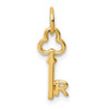 14k Yellow Gold Letter R Key Charm