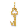 14k Yellow Gold Letter V Key Charm