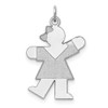 Sterling Silver Rhodium-plated Kiss Kid Charm XK1221SS