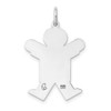 Sterling Silver Rhodium-plated Kid Charm XK1575SS