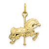 10k Yellow Gold Solid Carousel Horse Charm