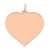 14k Rose Gold Polished Heart Shaped Disc Charm XAC814