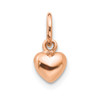 14k Rose Gold Rose Polished 3-D Puffed Heart Charm K794