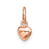 14k Rose Gold Rose Polished 3-D Puffed Heart Charm K794