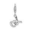 Rhodium-Plated Sterling Silver XO w/Lobster Clasp Charm