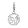 Sterling Silver Polished Love In Circle w/Lobster Clasp Charm
