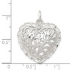 Sterling Silver Diamond-cut Heart Charm