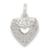 Sterling Silver Filigree Heart Charm QC587