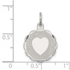 Sterling Silver Rhodium-plated You Are Always In My Heart Disc Charm