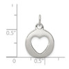 Sterling Silver Polished Circle w/Heart Charm