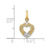 14k Yellow Gold w/Rhodium-Plated Mini Heart Charm