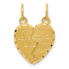 14k Yellow Gold Break Apart MY LOVE TO YOU I GIVE MY HEART Charm