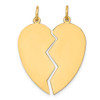 14k Yellow Gold 2 Piece Heart Charm