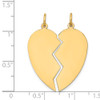 14k Yellow Gold 2 Piece Heart Charm