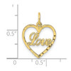 10k Yellow Gold Polished LOVE Heart Charm