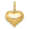 14k Yellow Gold Polished and Textured 3-D Heart Charm K170