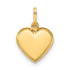 14k Yellow Gold Polished 3-D Puffed Heart Charm XCH352