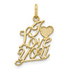 10k Yellow Gold I Love You Charm 10C229