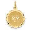 14k Yellow Gold Love Birds Disc Charm