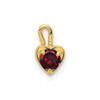 14k Yellow Gold July Simulated Birthstone Heart Charm