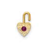 14k Yellow Gold July Simulated Birthstone Heart Charm