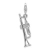 Sterling Silver Polished Trumpet w/Lobster Clasp Charm