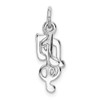 Sterling Silver Rhodium-plated Polished Music Notes Charm