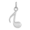 Sterling Silver Rhodium-plated Polished Music Note Charm