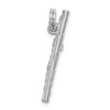 Sterling Silver Rhodium-plated Polished Flute Charm