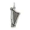 Sterling Silver Antiqued Harp Charm