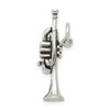 Sterling Silver Antiqued Trumpet Charm