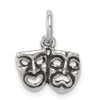 Sterling Silver Antiqued Comedy/Tragedy Face Charm QC7730