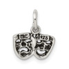 Sterling Silver Antiqued Comedy/Tragedy Face Charm QC7730