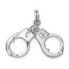 Sterling Silver Rhodium-plated Polished Movable Handcuffs Charm