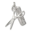 Sterling Silver Comb and Scissors Charm QC4653