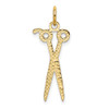 14k Yellow Gold Scissors Charm